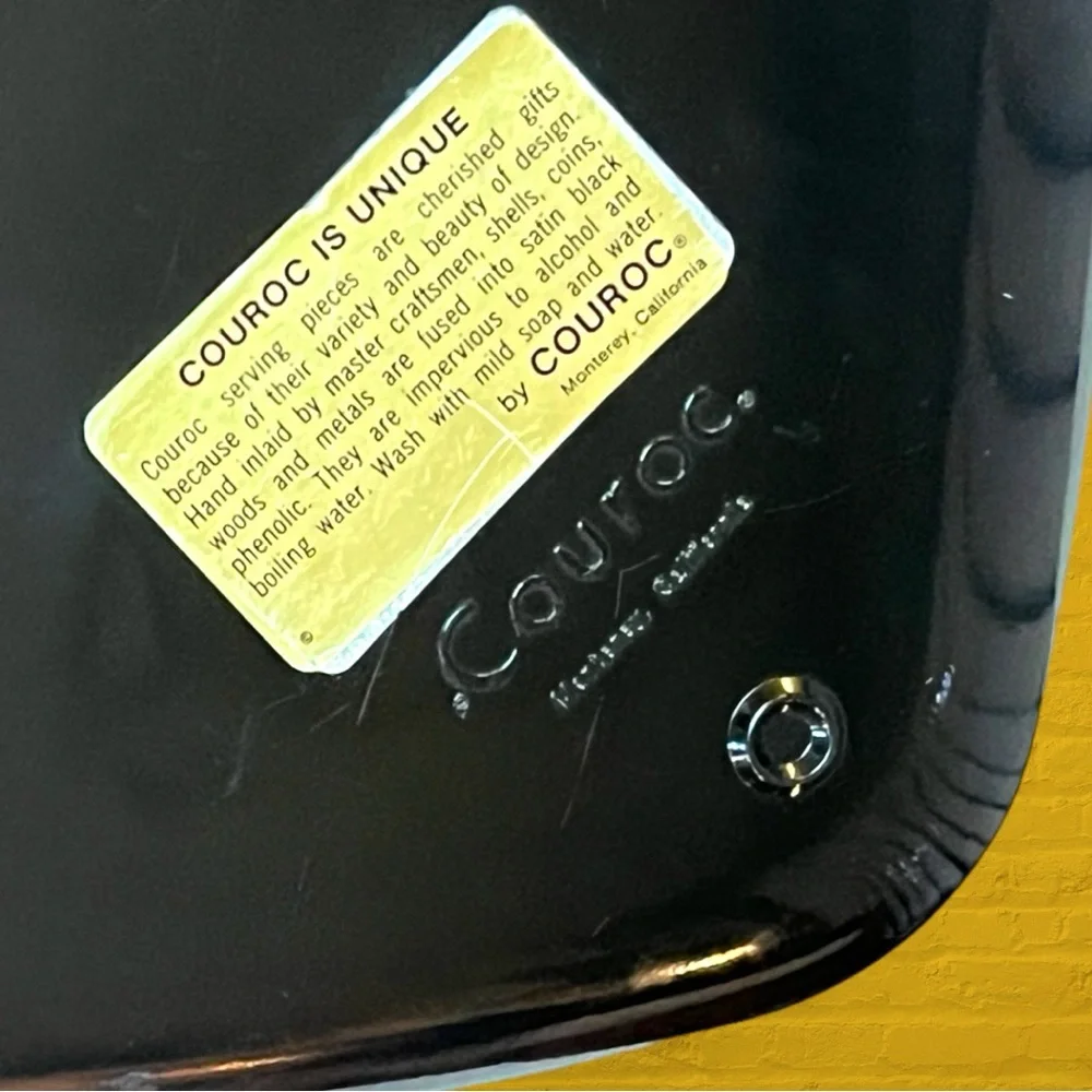 Vintage Black Tray Featuring Inlay Chickadee Birds | by Couroc Monterey - Picture 4 of 8